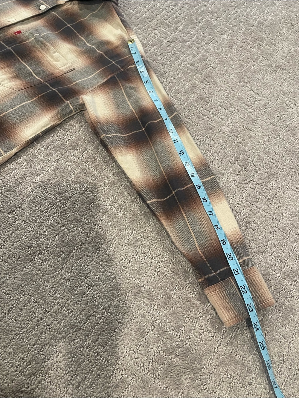 Levi's Women's Henri Plaid Button-Down Flannel Shirt in Brown, Beige and Black, - Picture 11 of 16